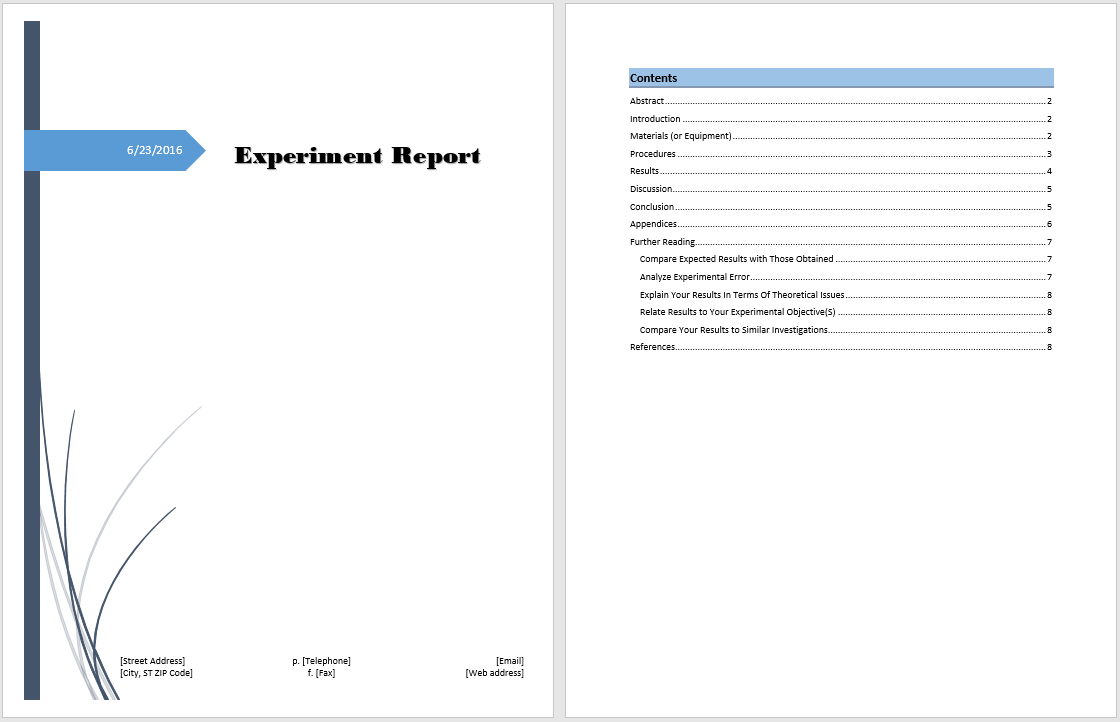 Experiment Report Template - Microsoft Word Templates Regarding Microsoft Word Templates Reports