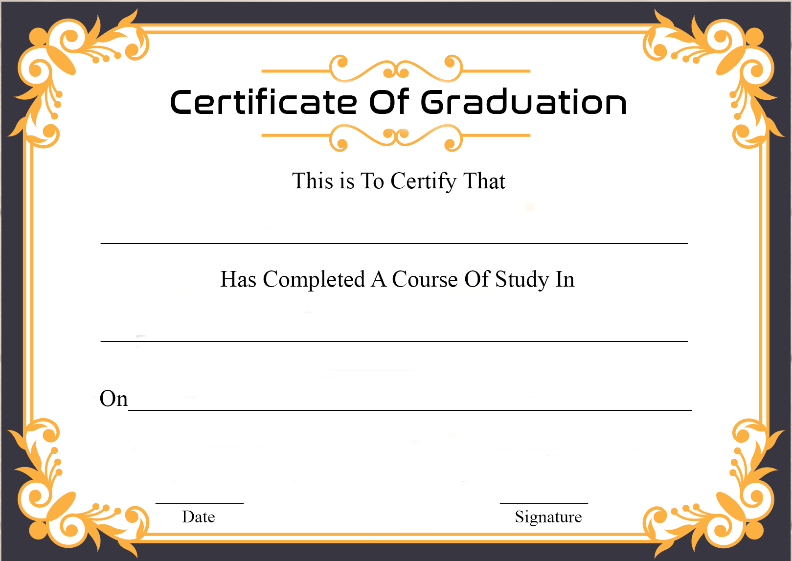 🥰free Certificate Template Of Graduation Download🥰 Regarding Graduation Certificate Template Word