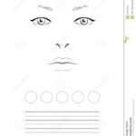 Face Chart Makeup Artist Blank. Template. Stock Illustration Within Blank Model Sketch Template
