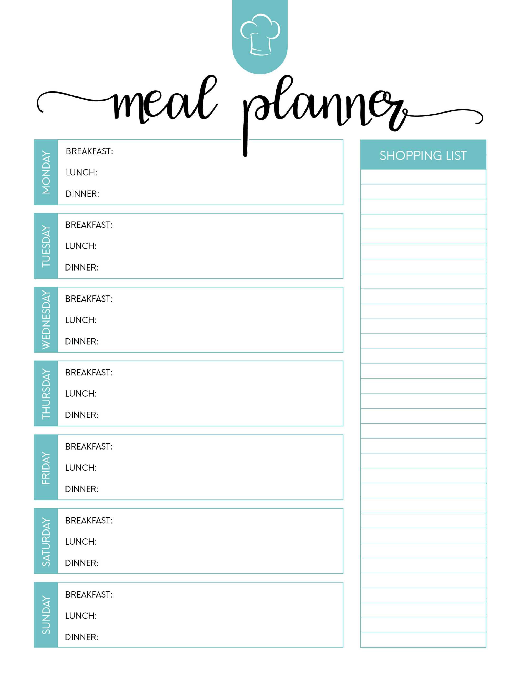 Fan Free Printable Meal Planner | Rodriguez Blog With Regard To Blank Meal Plan Template