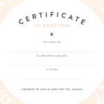 Fan Printable Adoption Certificate | Graham Website Throughout Blank Adoption Certificate Template