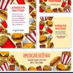 Fast Food American Restaurant Banner Template Set Intended For Food Banner Template