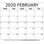 February 2020 Calendar Printable – Blank Templates – 2020 Within Blank Activity Calendar Template
