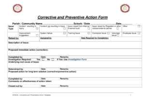 Ff964 Corrective And Preventive Action Example 3A Usable with regard to Fracas Report Template