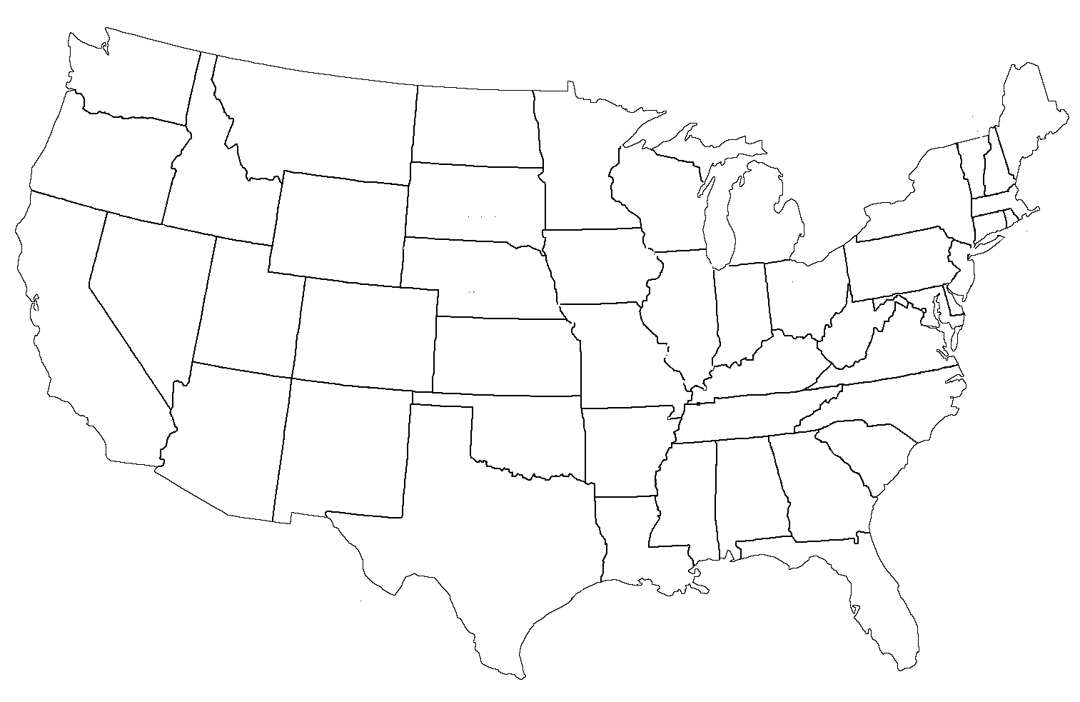 File:united States Administrative Divisions Blank Within United States Map Template Blank