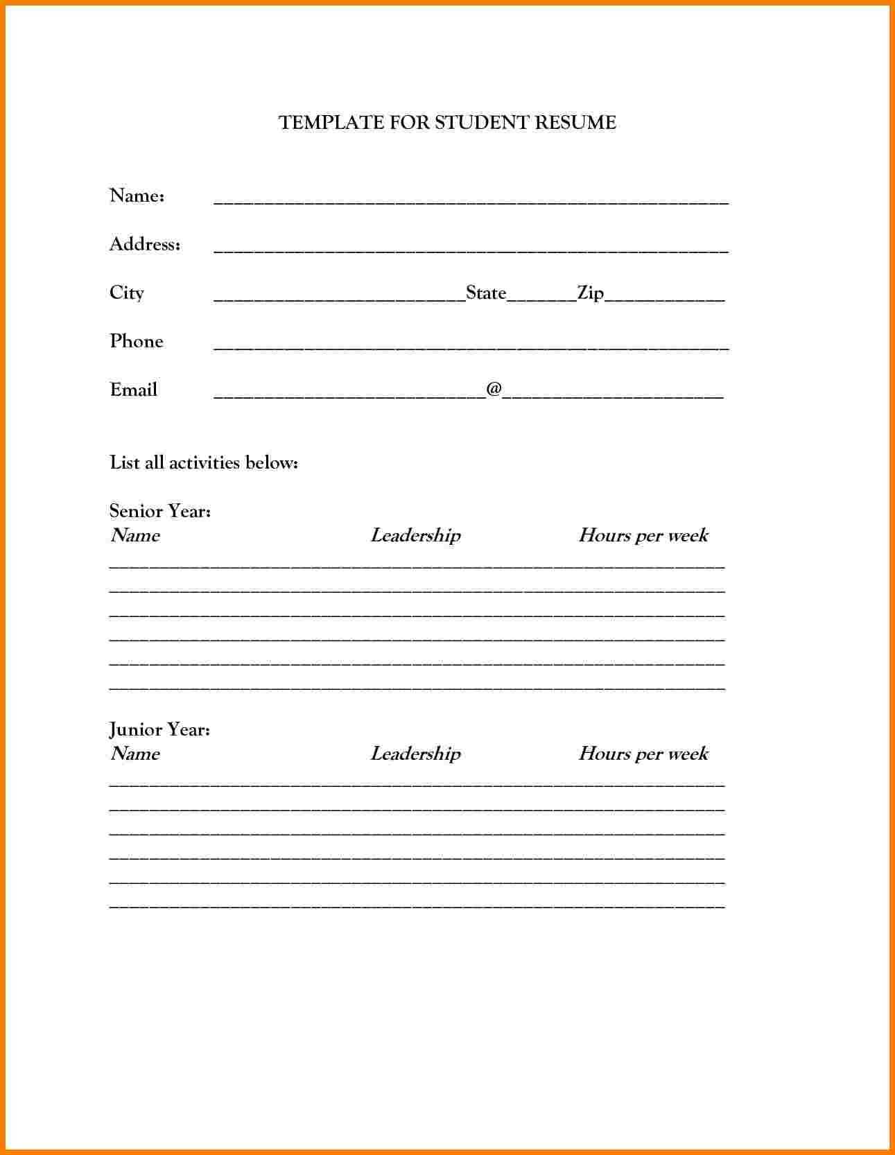 Fill In The Blank Printable Resume | Marseillevitrollesrugby With Blank Resume Templates For Microsoft Word