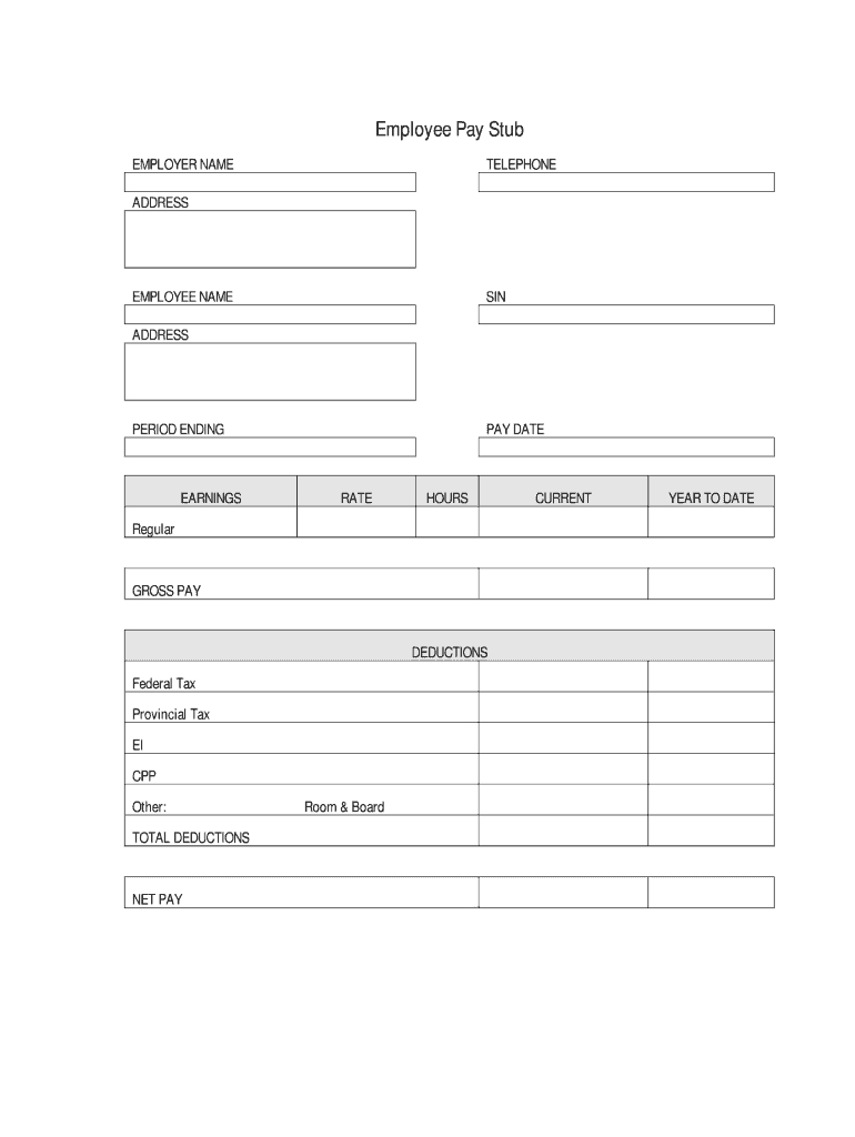 Fillable Pay Stub Pdf – Fill Online, Printable, Fillable For Blank Pay Stub Template Word