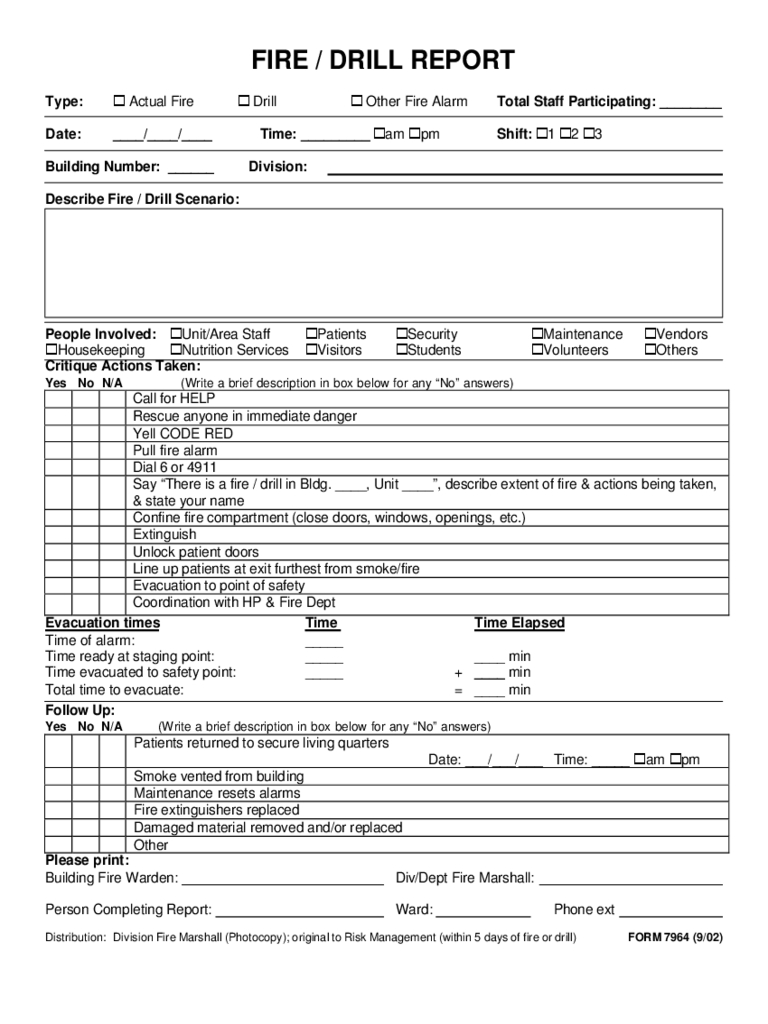 Fire Drill Report Form – 2 Free Templates In Pdf, Word Inside Fire Evacuation Drill Report Template
