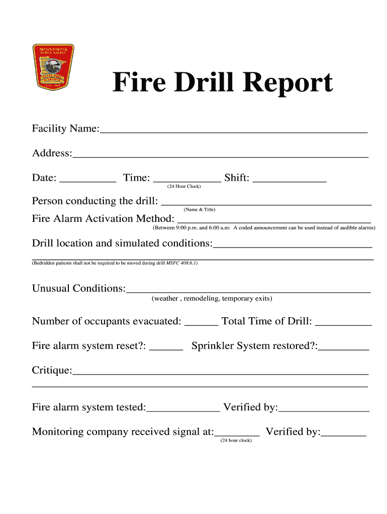 Fire Drill Report Template Uk – Fill Online, Printable Within Fire Evacuation Drill Report Template