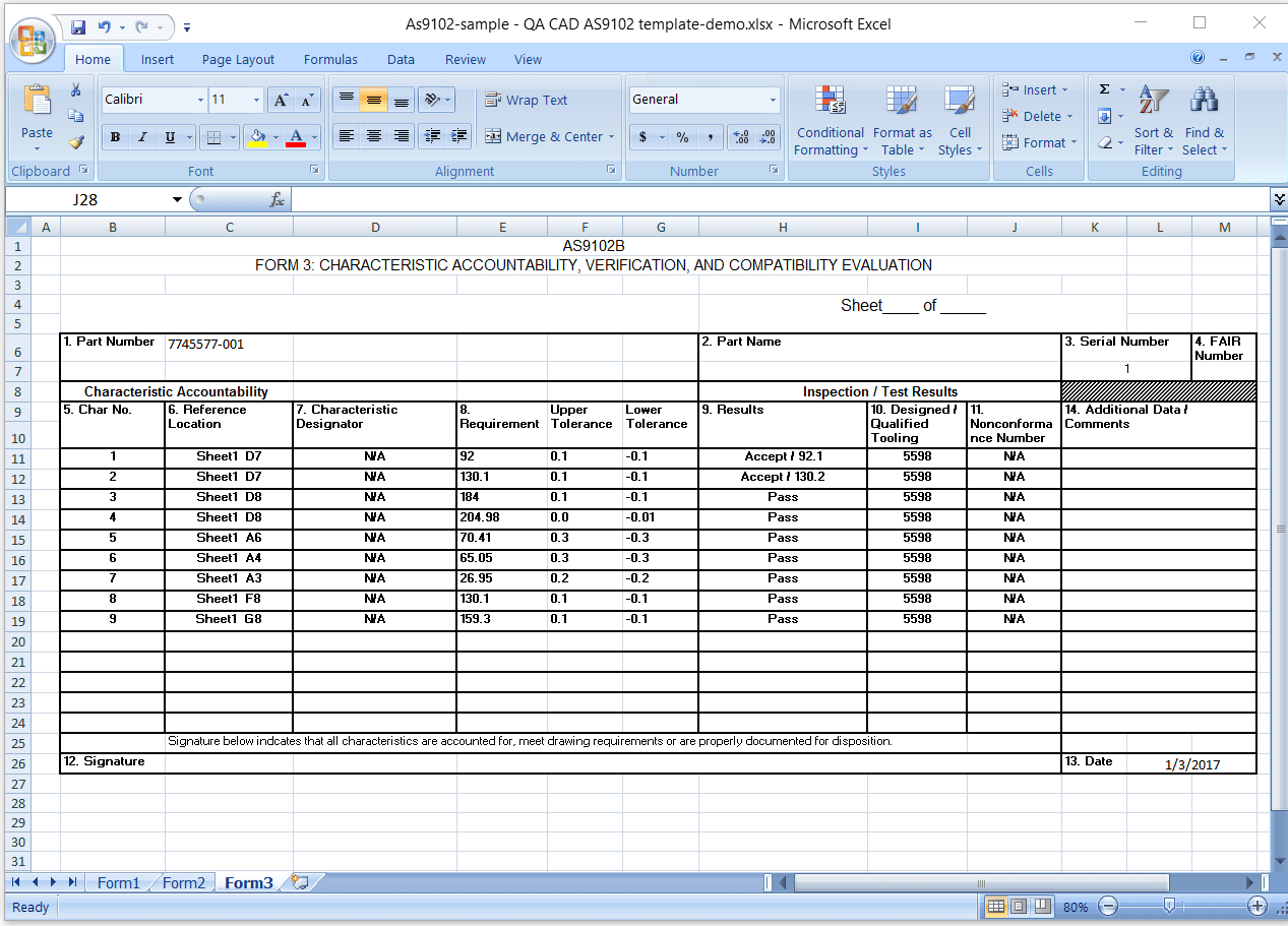 First Article Inspection Report Form (Download Free Sample With Part Inspection Report Template