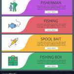 Fishing Web Banner Templates Set Inside Website Banner Templates Free Download