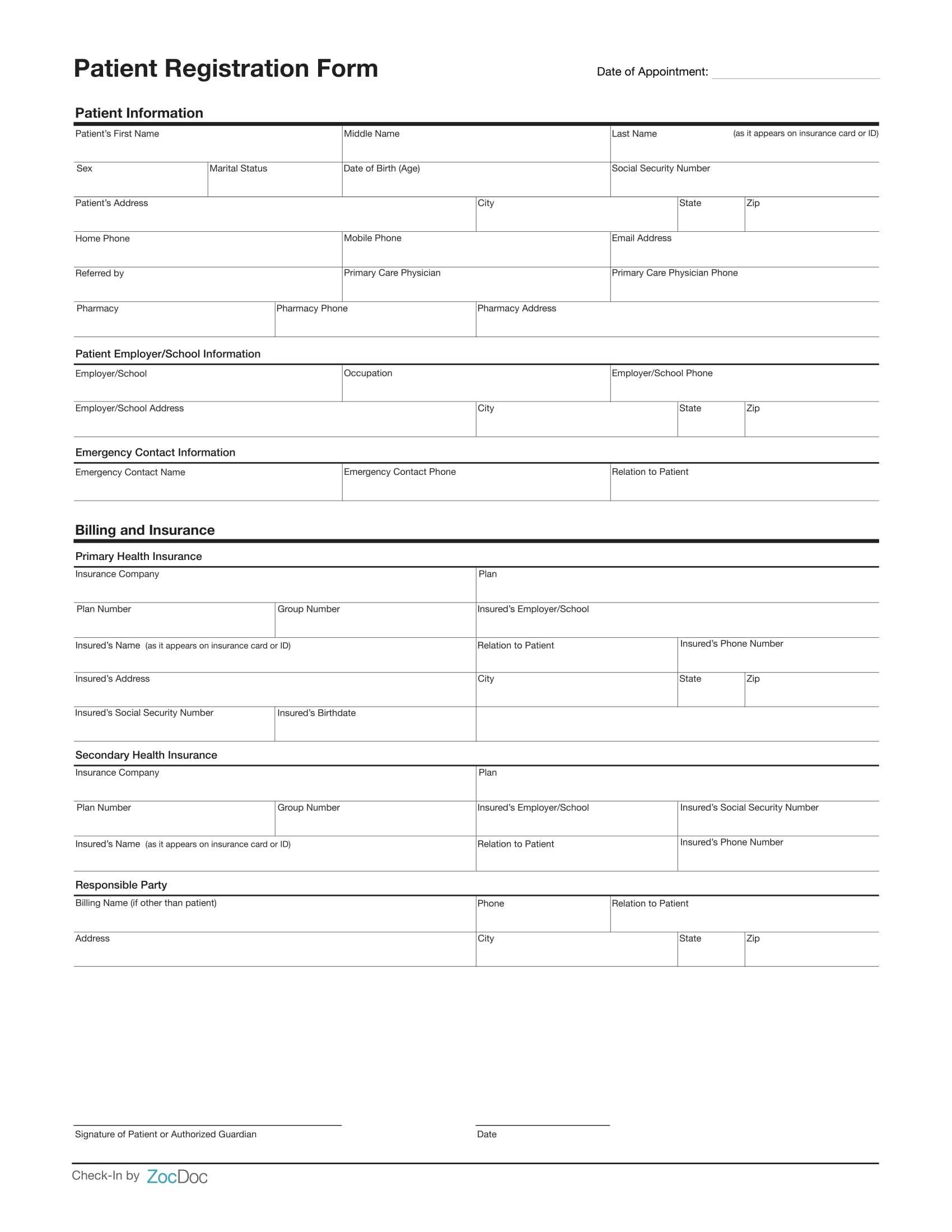 Free 11+ Registration Forms [ Patient Registration Form In Seminar Registration Form Template Word