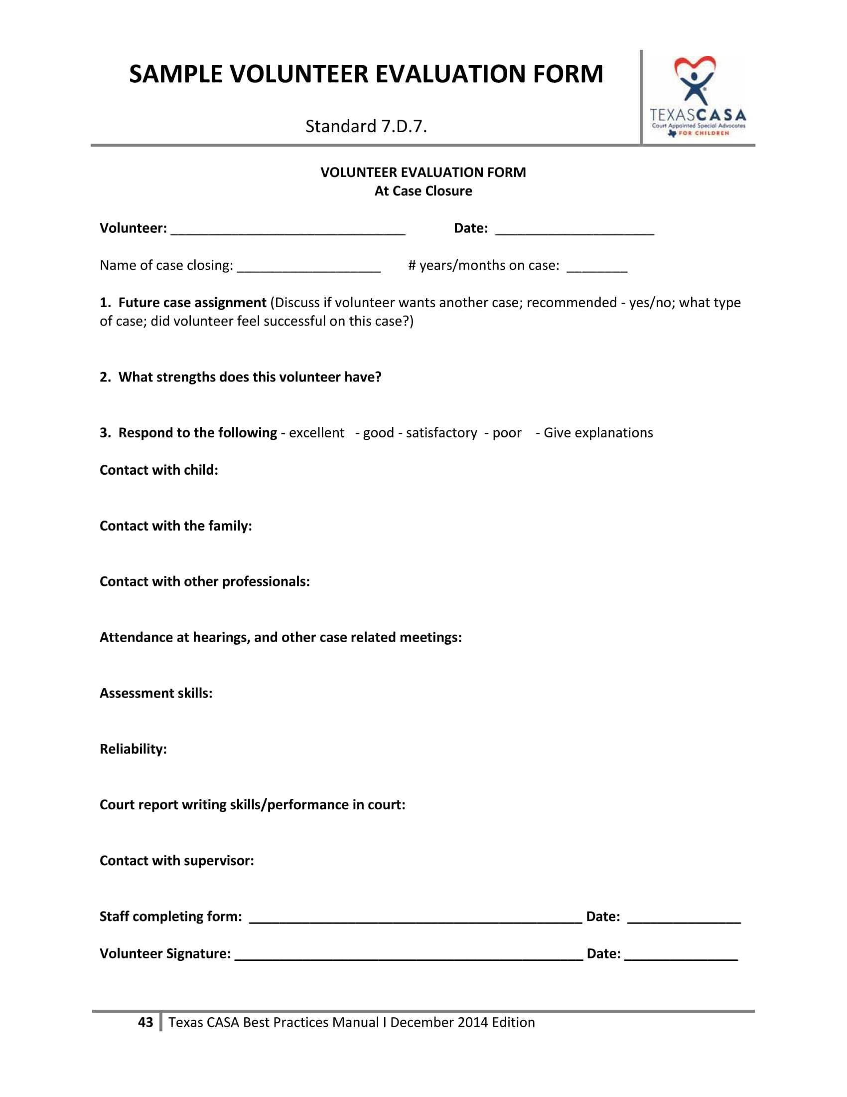 Free 14+ Volunteer Evaluation Forms In Pdf For Blank Evaluation Form Template
