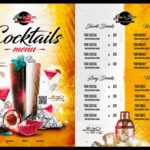 Free 18+ Cocktail Menu Examples In Psd | Ai | Eps Vector Pertaining To Cocktail Menu Template Word Free
