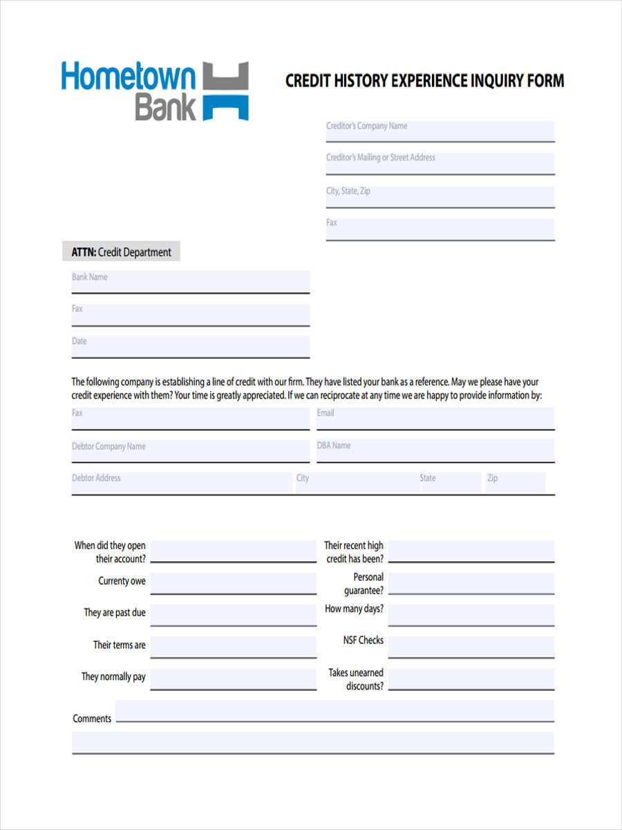 Free 6+ Sample Credit Inquiry Forms In Ms Word | Pdf Intended For Enquiry Form Template Word