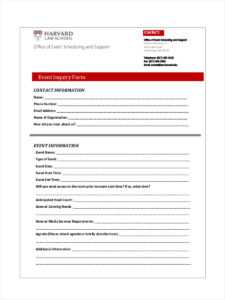 Free 7+ Sample Event Inquiry Forms In Ms Word | Pdf with Enquiry Form Template Word