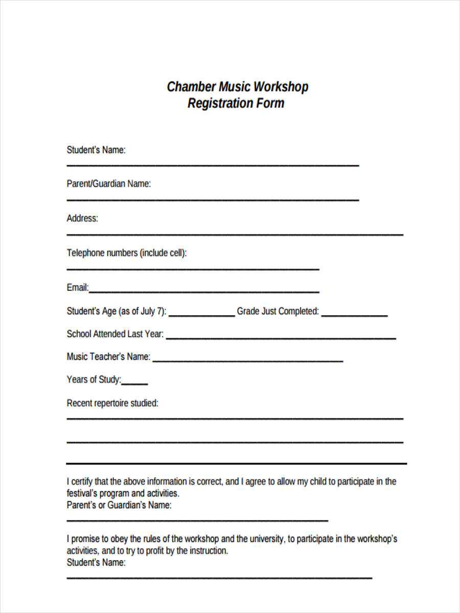 Free 9+ Workshop Registration Forms In Pdf Regarding Seminar Registration Form Template Word
