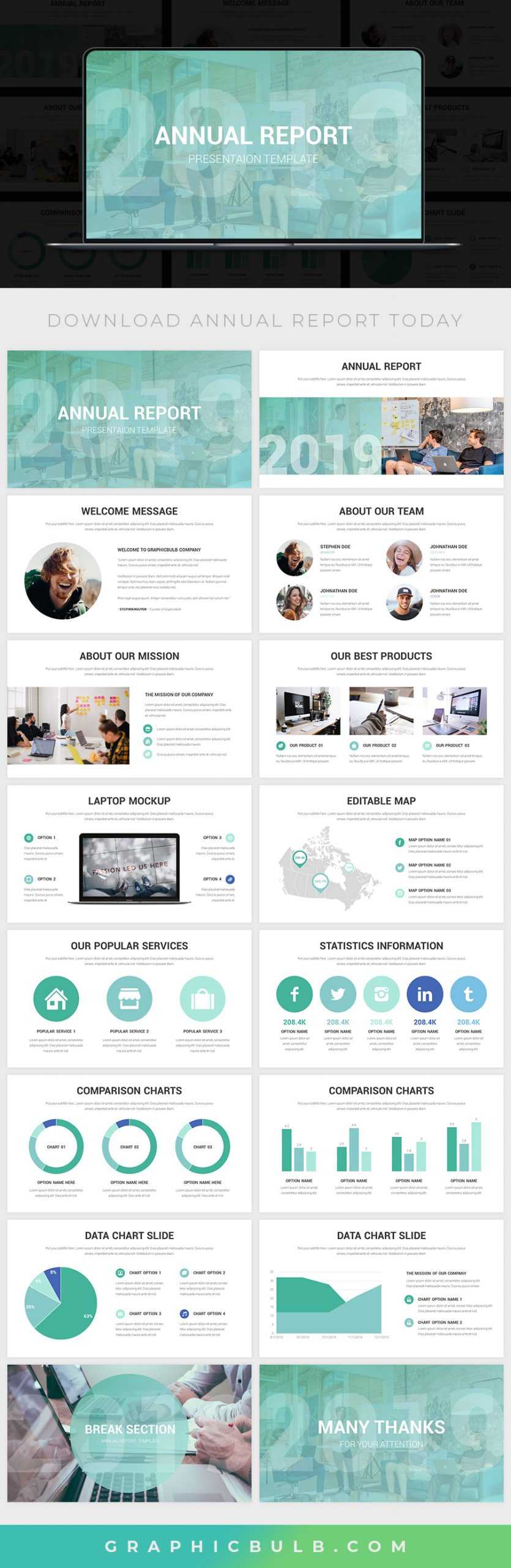 Free Annual Report Powerpoint Template Inside Annual Report Ppt Template
