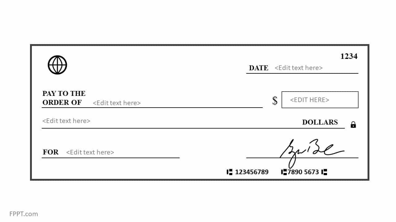 Free Blank Check Template For Powerpoint – Free Powerpoint Intended For Blank Check Templates For Microsoft Word