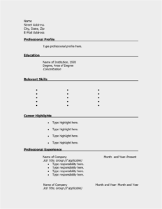 Free Blank Resume Templates Download - Resume : Resume within Free Blank Resume Templates For Microsoft Word