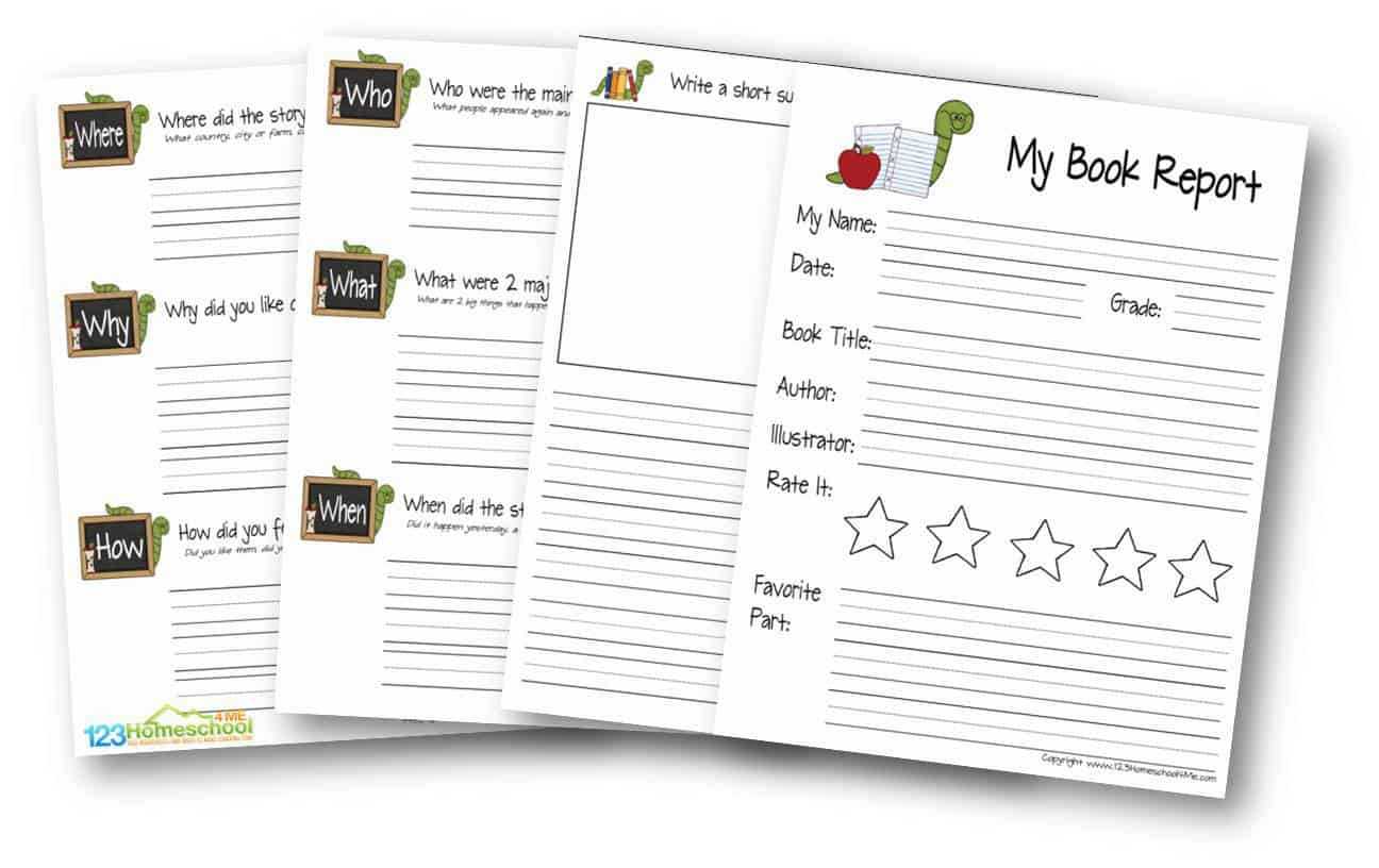 Free Book Report For Kids Intended For Sandwich Book Report Printable Template