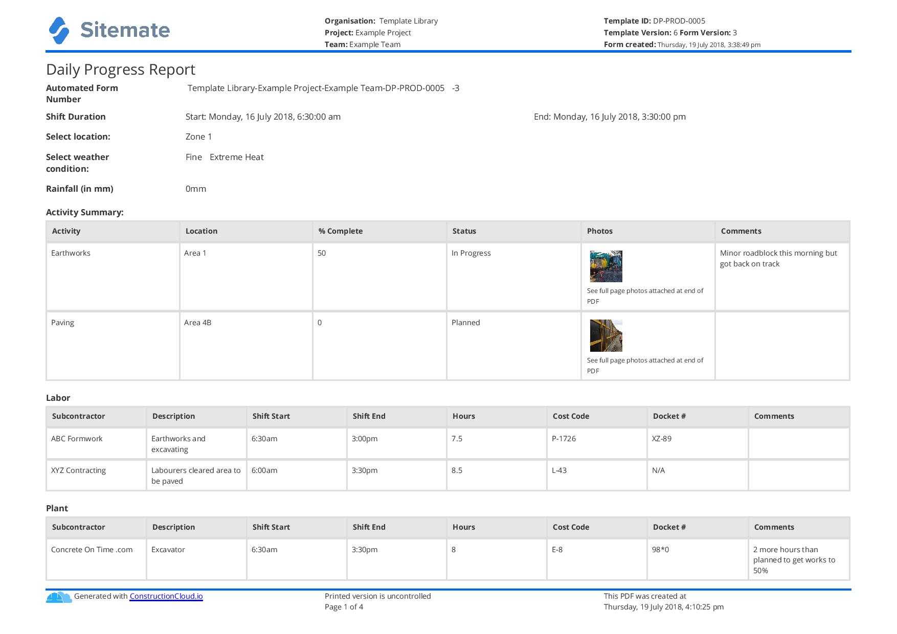 Free Construction Daily Report Template (Better Than Pdf For Engineering Progress Report Template