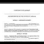 Free Corporate Bylaws Template | Pdf | Word Intended For Corporate Bylaws Template Word