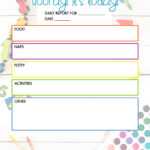 Free Daycare Daily Report | Child Care Printable – The Diy With Daycare Infant Daily Report Template