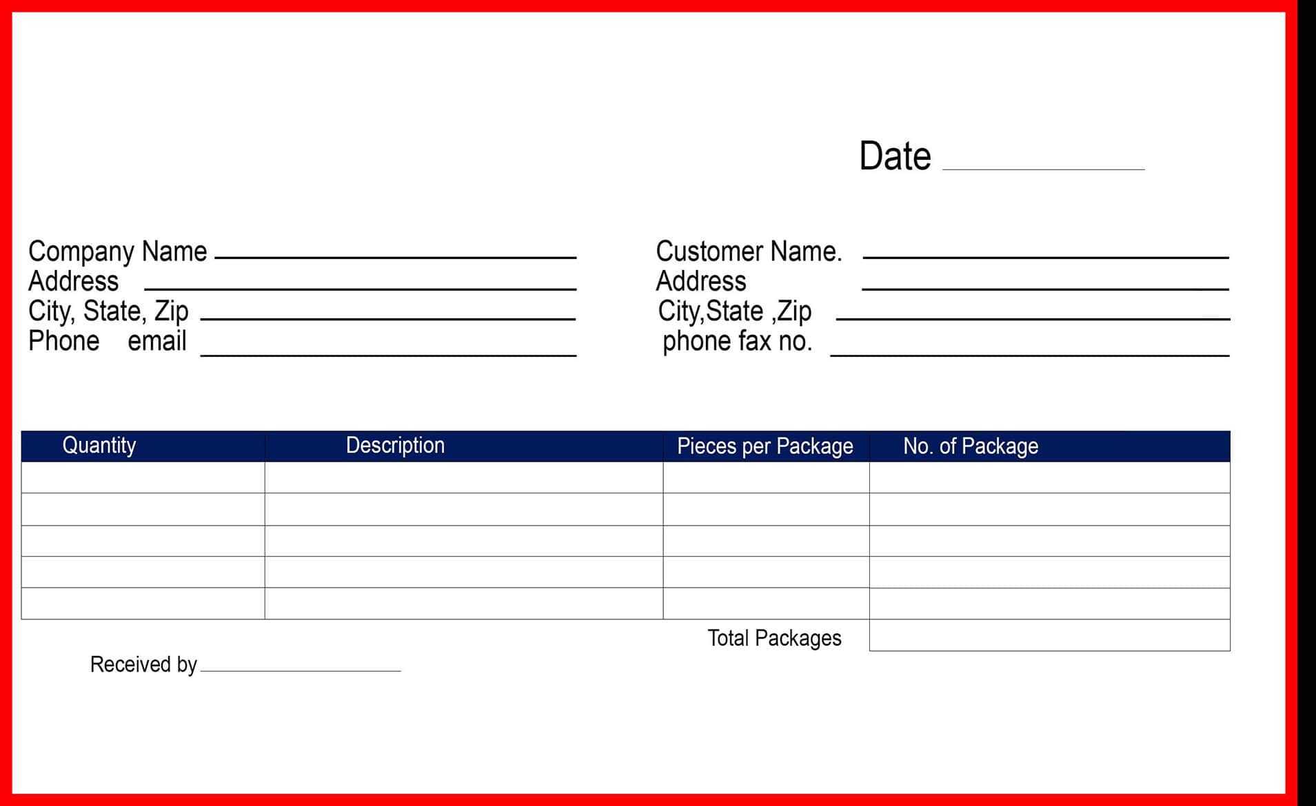 Free Delivery Receipt Template [Pdf, Word Doc & Excel] With Proof Of Delivery Template Word