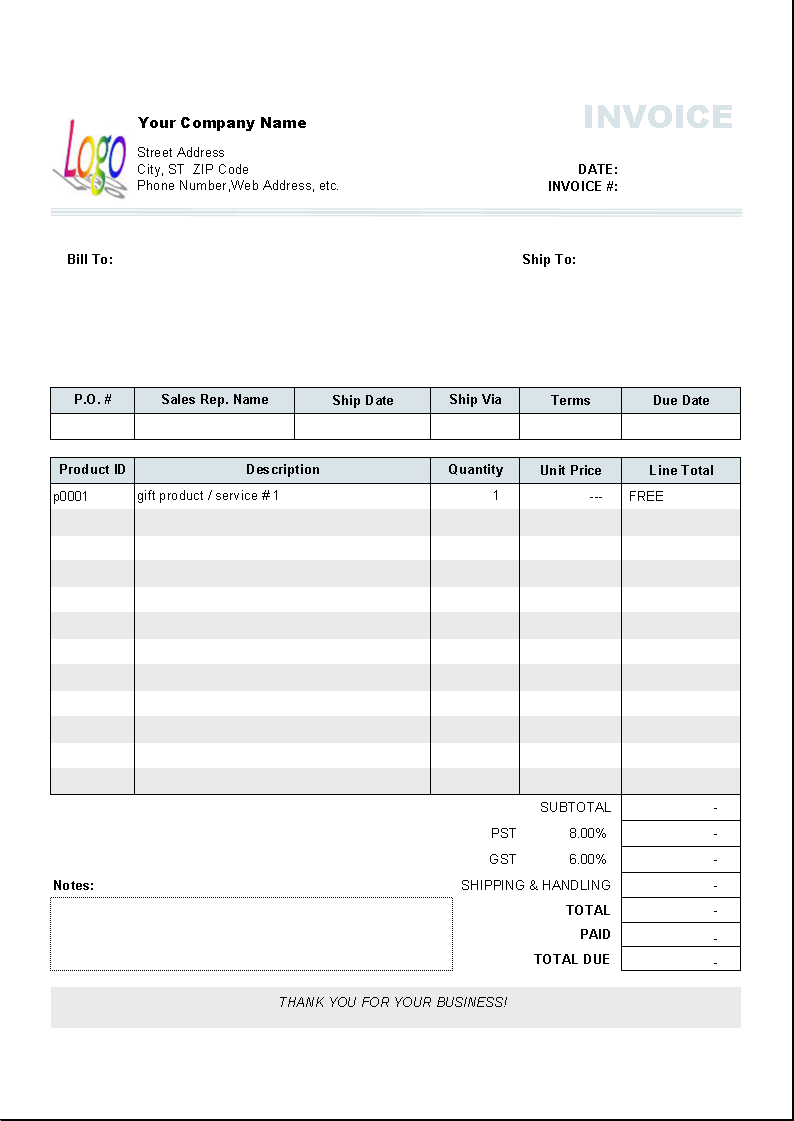 Free Downloadable Invoice Template Word Free Invoice Template Inside Free Printable Invoice Template Microsoft Word