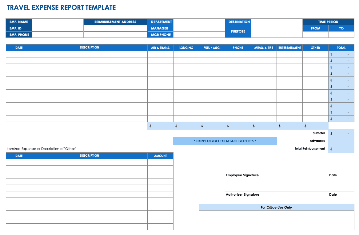 Free Expense Report Templates Smartsheet For Gas Mileage Expense Report Template