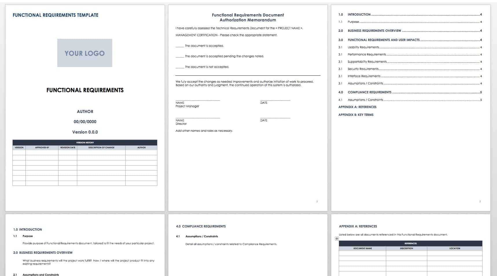 Free Functional Specification Templates | Smartsheet With Report Specification Template
