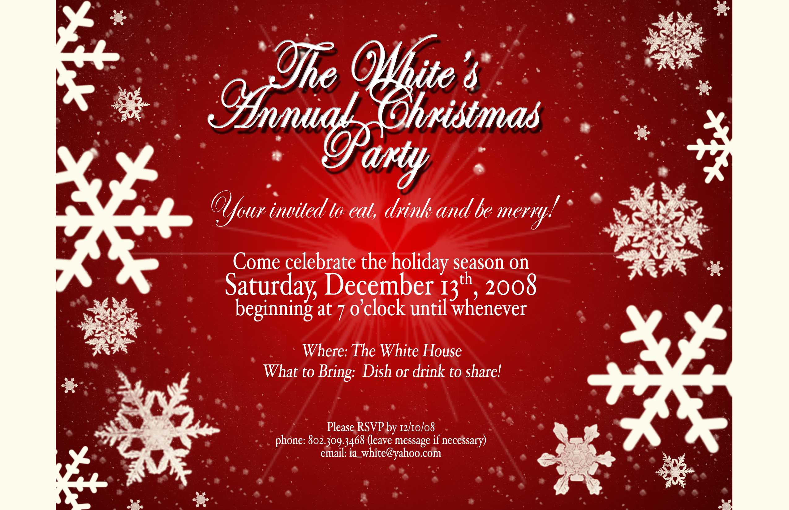 Free Holiday Party Invitation Clipart Throughout Free Christmas Invitation Templates For Word