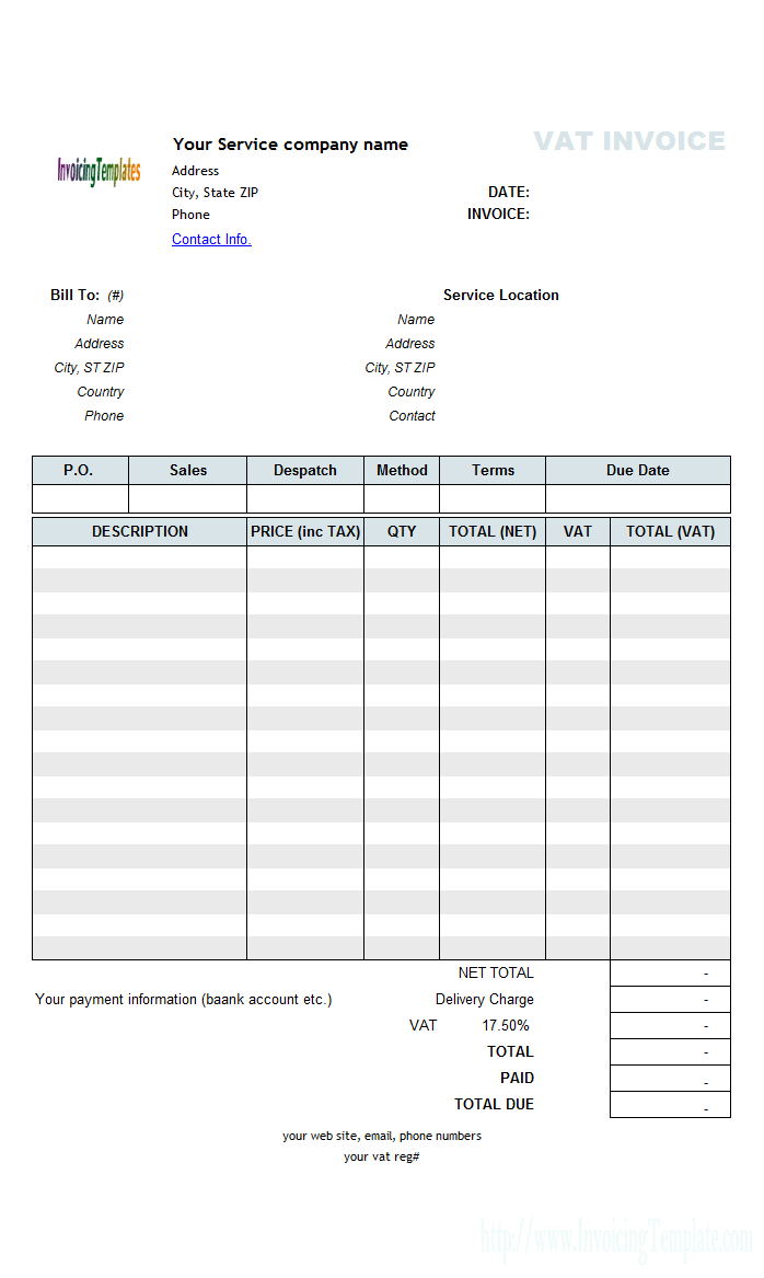 Free Invoice Template Word Download Online Templates For Intended For Free Invoice Template Word Mac