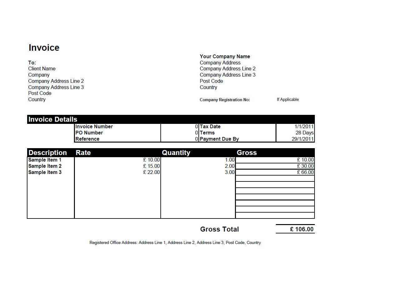 Free Invoice Templates For Word, Excel, Open Office Throughout Microsoft Office Word Invoice Template