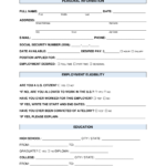 Free Job Application Form - Standard Template - Word | Pdf intended for Employment Application Template Microsoft Word