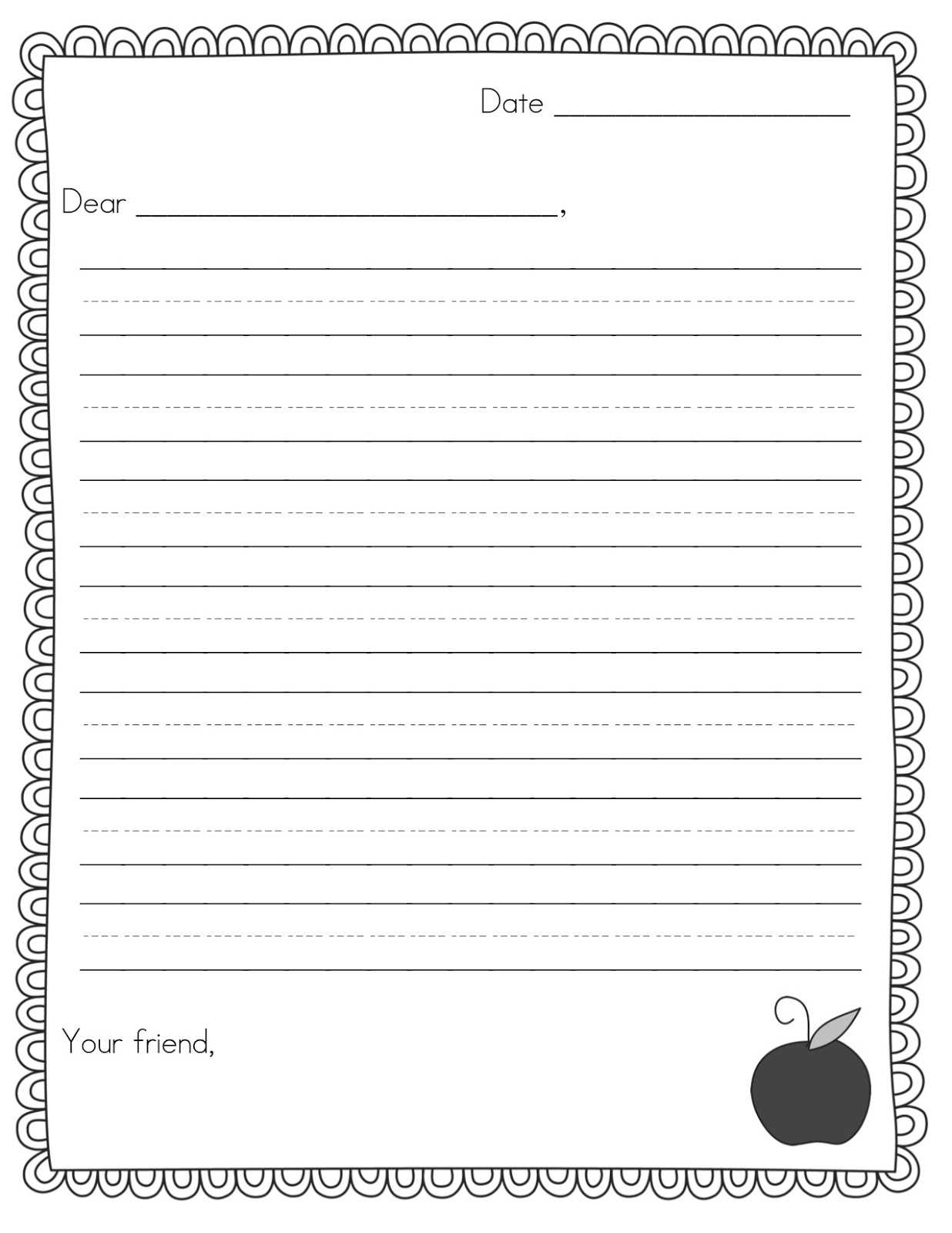 Free Letter Writing Template - Tomope.zaribanks.co Regarding Blank Letter Writing Template For Kids