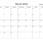 Free March 2020 Printable Calendar – Blank Templates – In Blank Calander Template