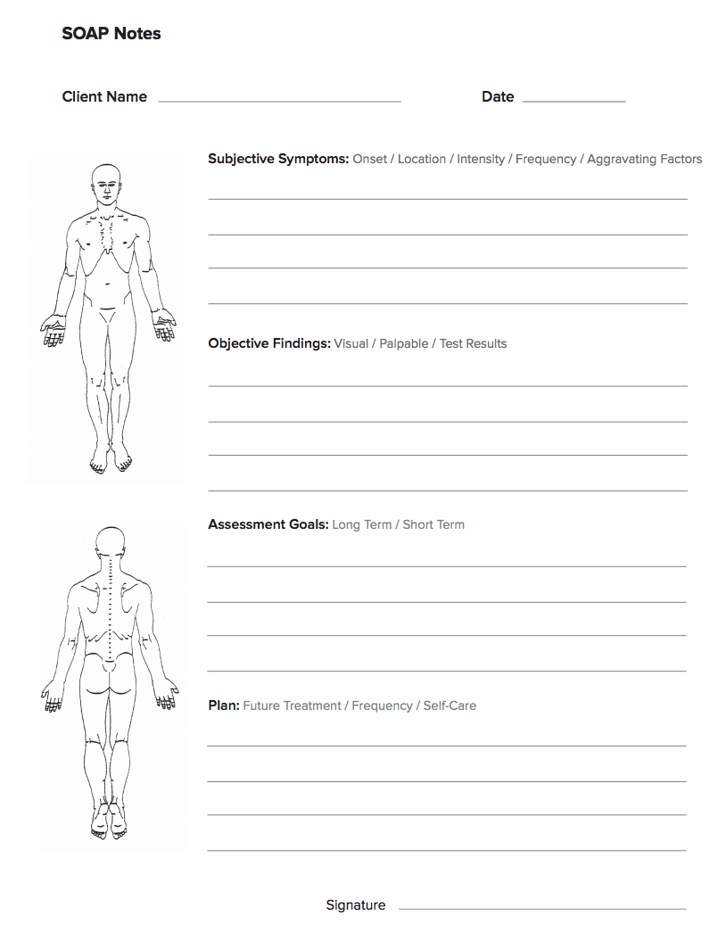 Free Massage Soap Notes Forms – Massagebook Regarding Soap Note Template Word