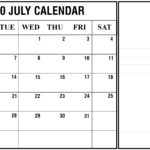 Free Monthly Printable July Calendar 2020 | Blank Printable Throughout Blank Activity Calendar Template