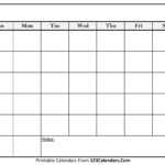 Free Printable Blank Calendar | 123Calendars In Full Page Blank Calendar Template