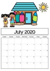 Free Printable Calendar Templates 2020 For Kids In Home with Blank Calendar Template For Kids