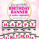 Free Printable Happy Birthday Banner And Alphabet – Six Within Diy Banner Template Free