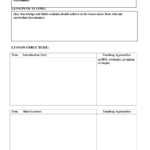 Free Printable Lesson Plan Templates – Oflu.bntl With Blank Preschool Lesson Plan Template