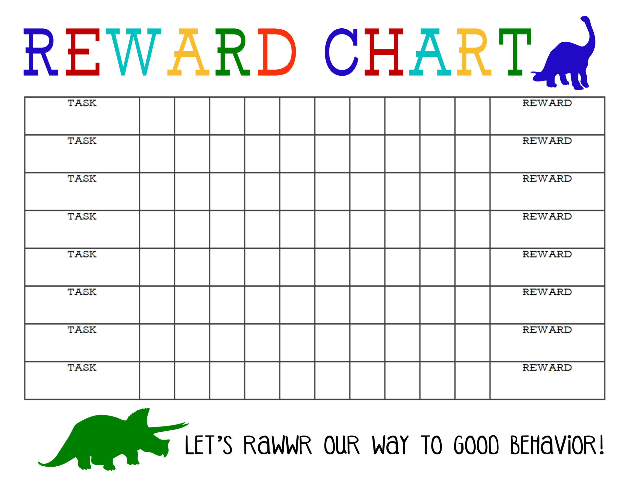 Free Printable Reward Chart - Oflu.bntl Pertaining To Blank Reward Chart Template