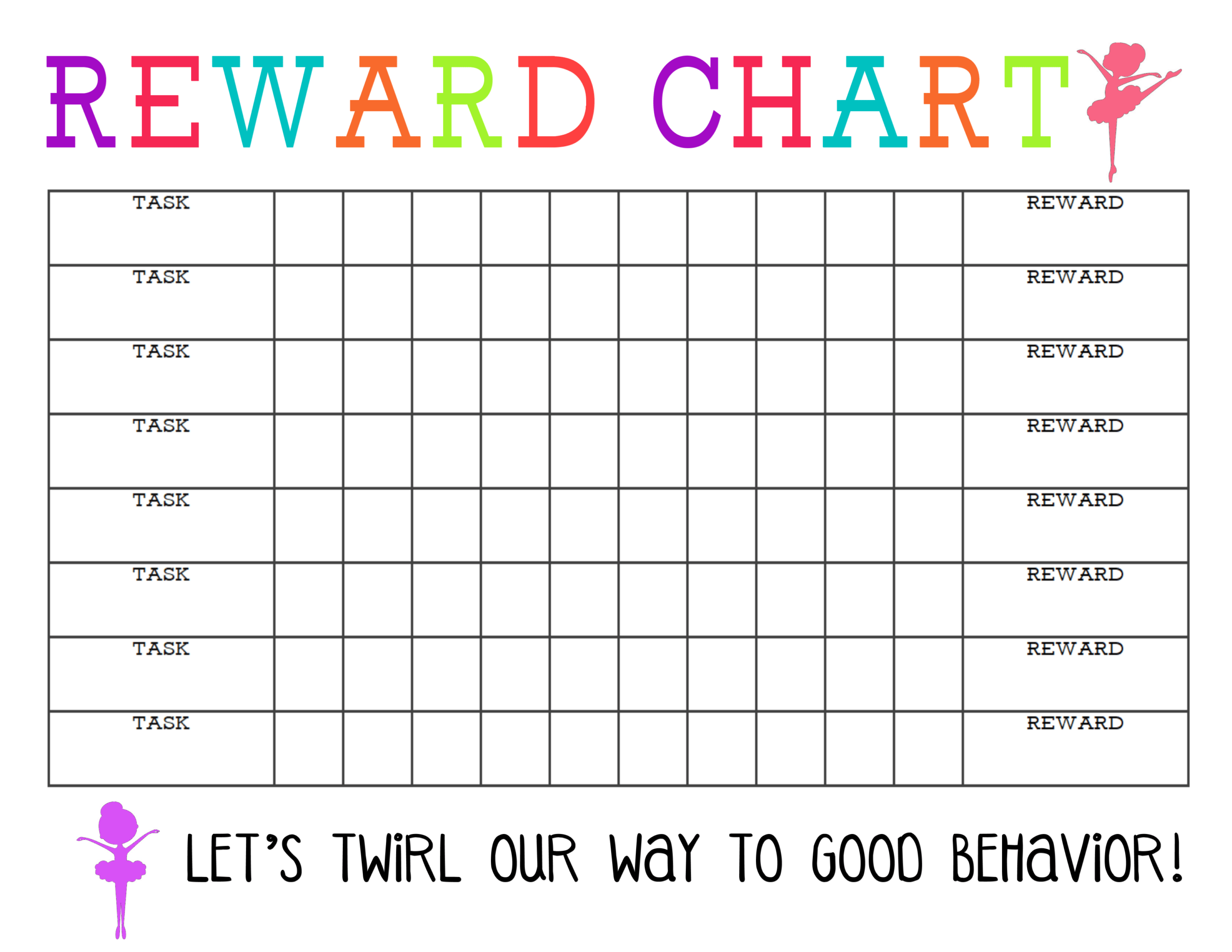 Free Printable Reward Chart – Oflu.bntl With Blank Reward Chart Template