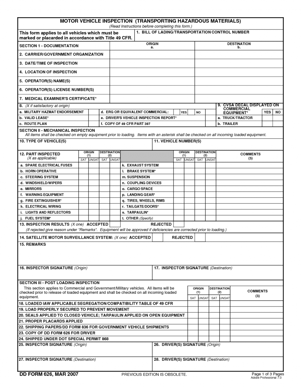 Free Printable Vehicle Inspection Form Template Ideas Pertaining To Vehicle Checklist Template Word