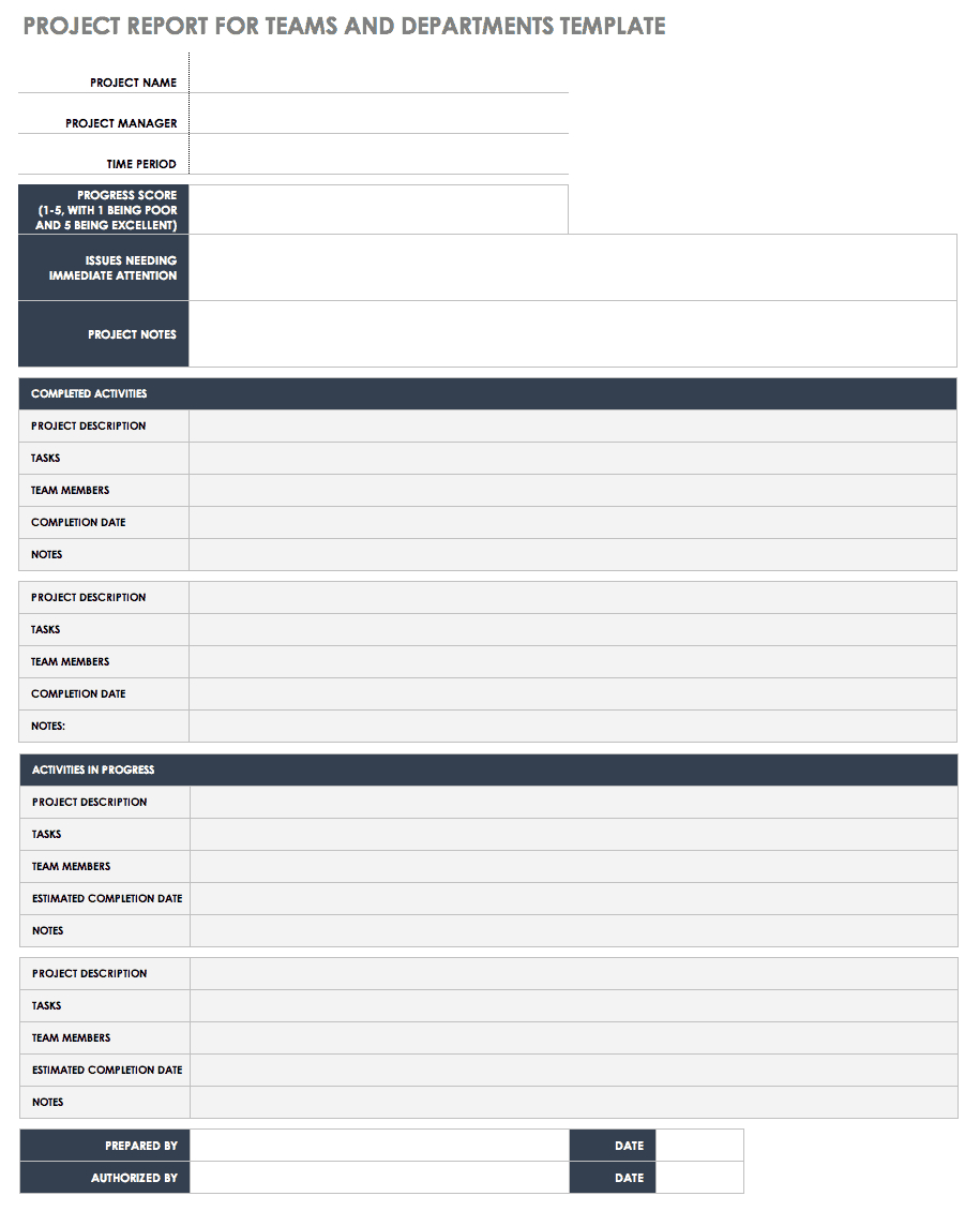 Free Project Report Templates | Smartsheet Throughout Simple Project Report Template