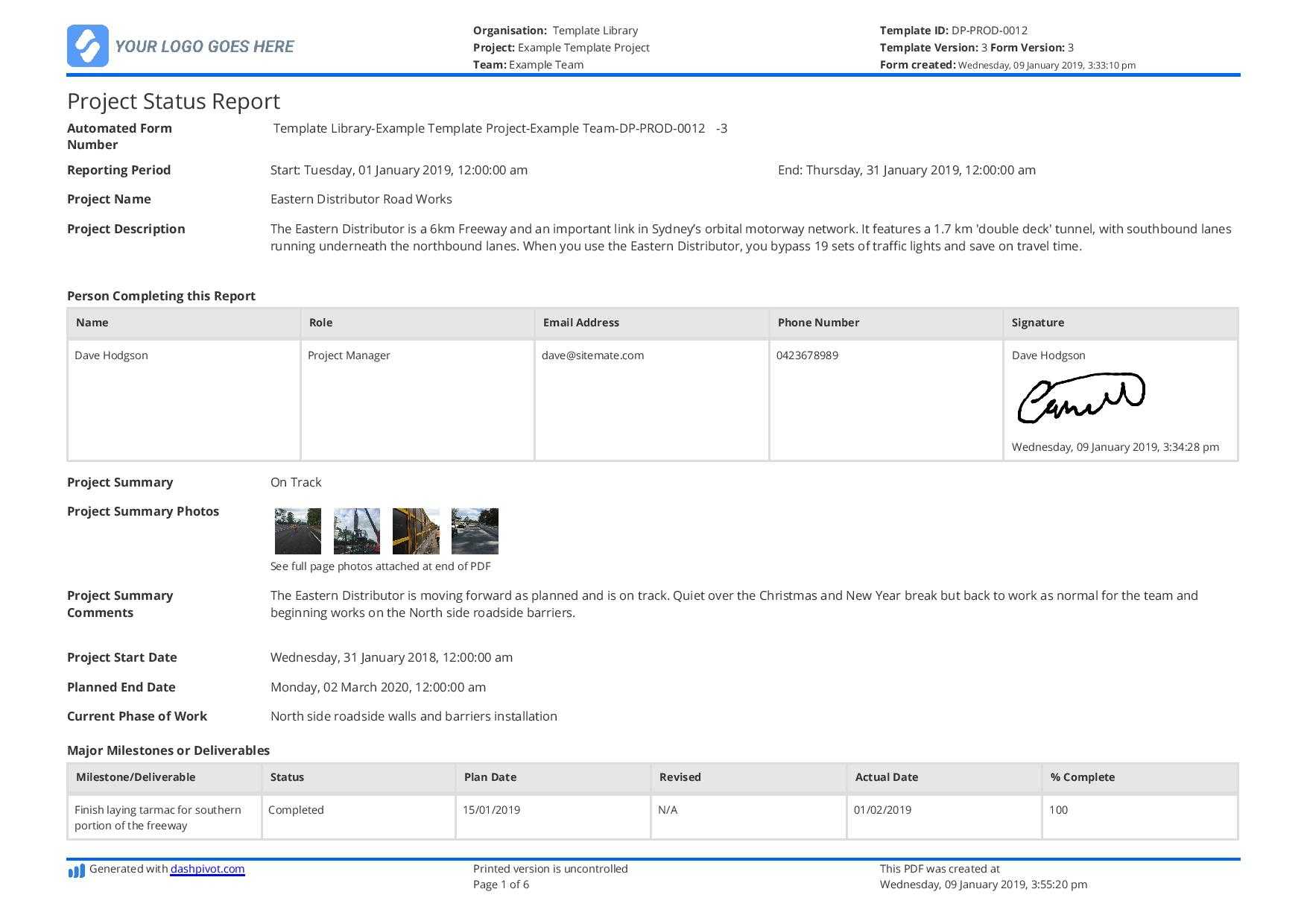 Free Project Status Report Template (Better Than Word, Excel For Project Weekly Status Report Template Ppt