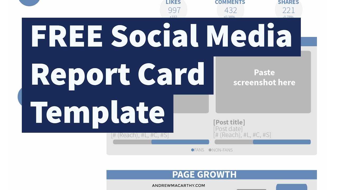 Free Social Media Report Card Template (Photoshop .psd Throughout Free Social Media Report Template